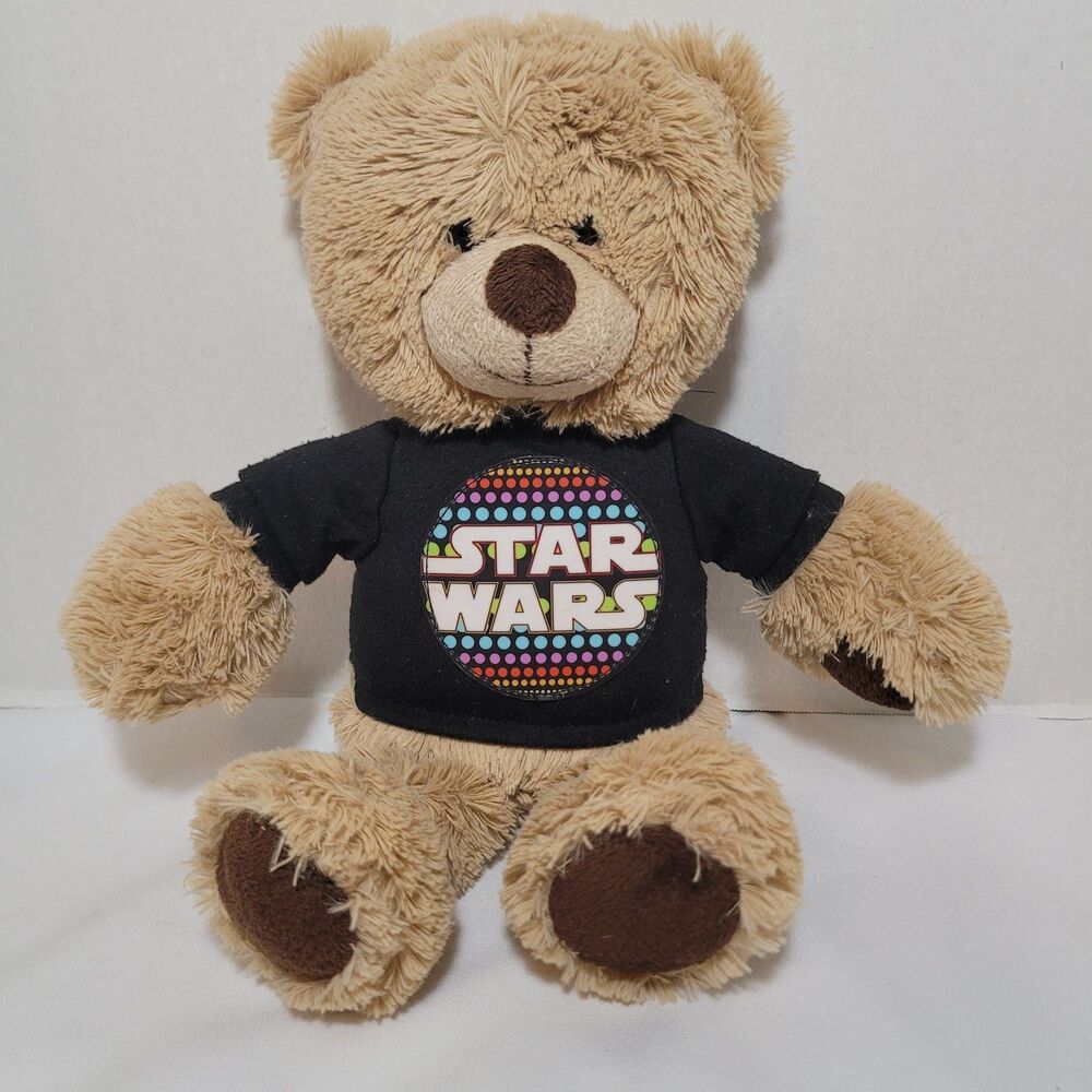 Galerie Star Wars Bear Plush Brown 12.5" Black Shirt Stuffed Animal Lucasfilms